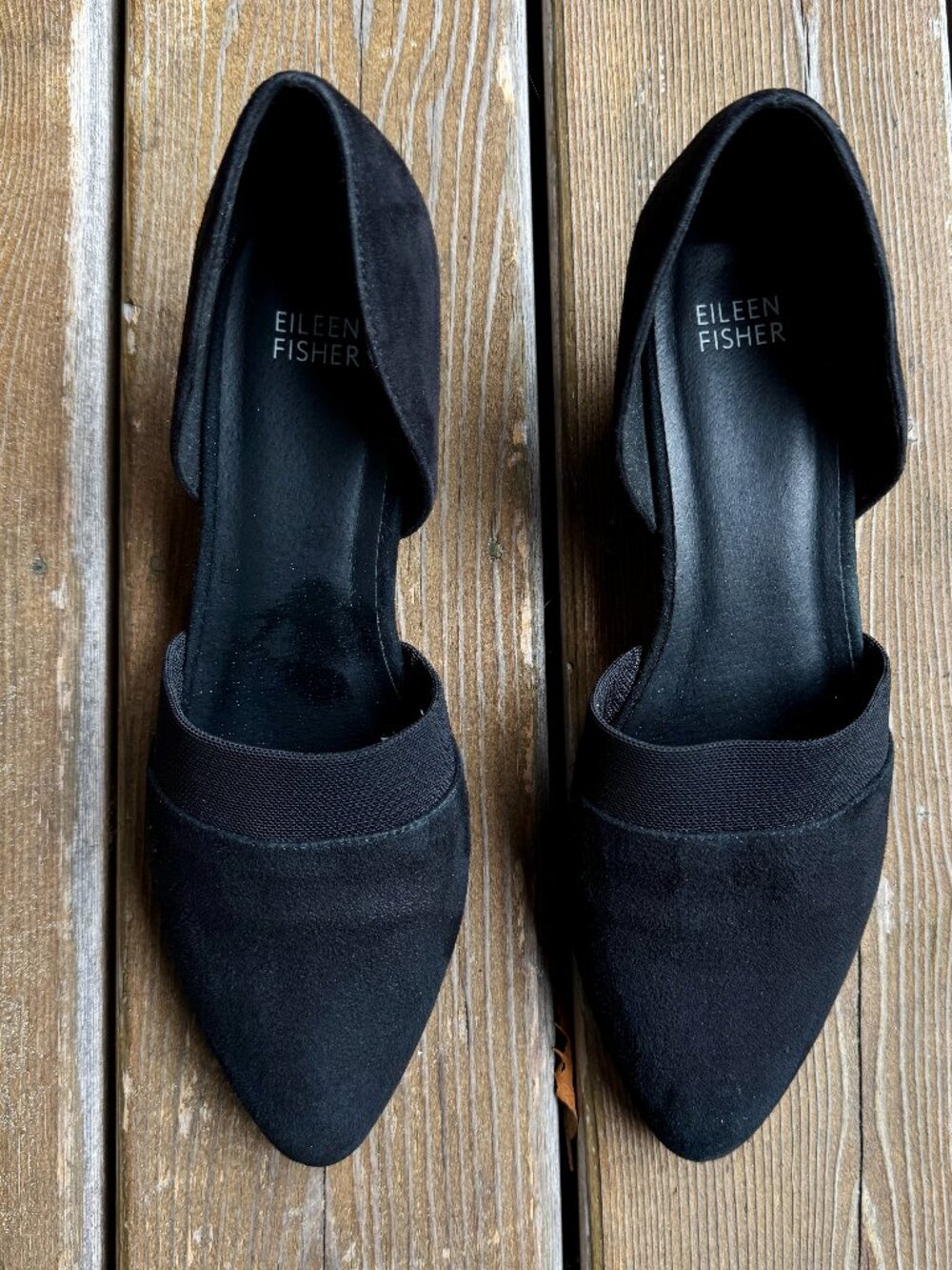 EUC Eileen Fisher Hilly Black Suede d'Orsay Pump in Women's 10